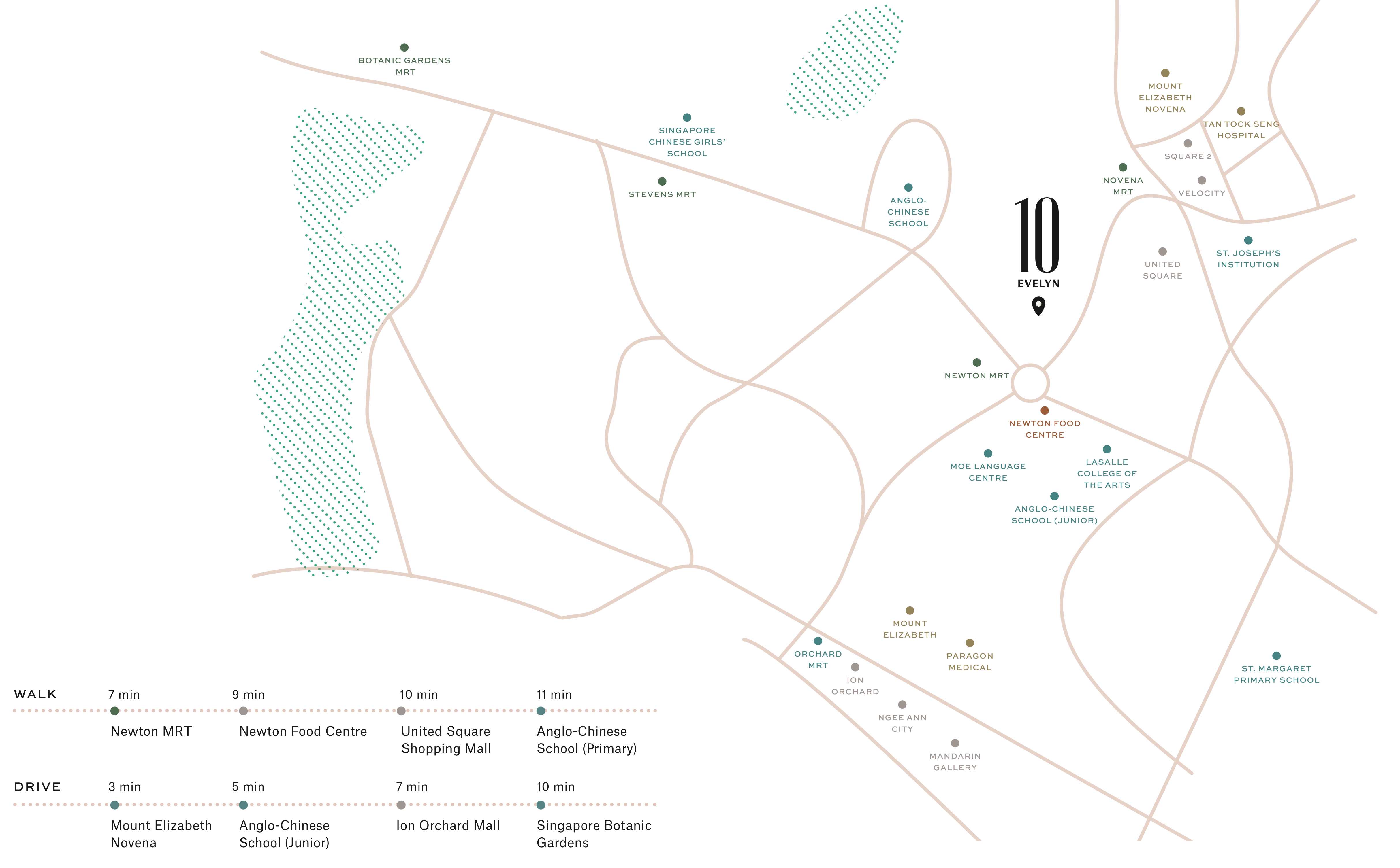 10 Evelyn location map